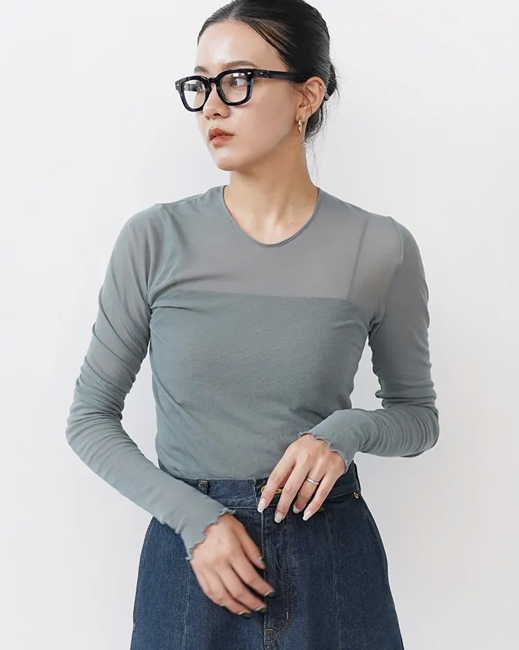 HAKUJI / Soft sheer LS PO / GREY