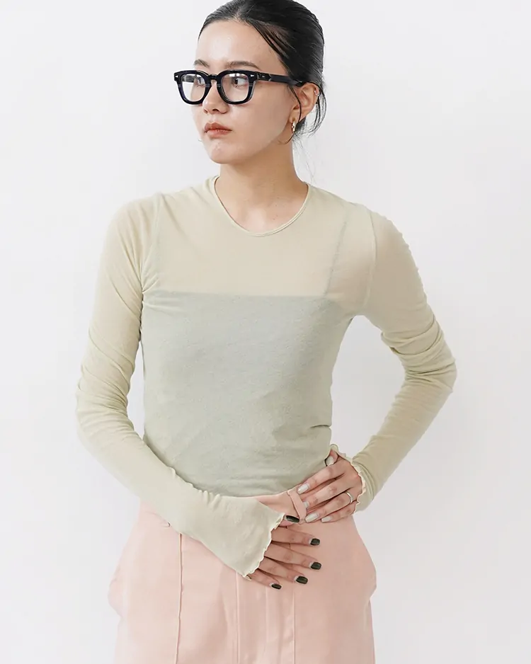 HAKUJI / Soft sheer LS PO / BEIGE