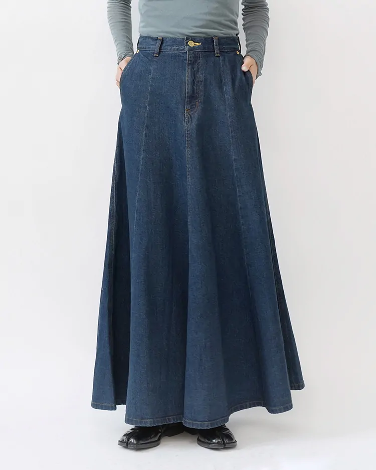 Tu es mon Tresor / The Topaz Denim Skirt - Solid 1wash (TEMT-SK029-SO1W)