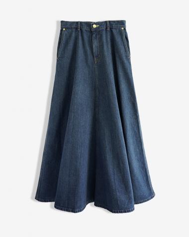 Tu es mon Tresor / The Topaz Denim Skirt - Solid 1wash (TEMT-SK029-SO1W)