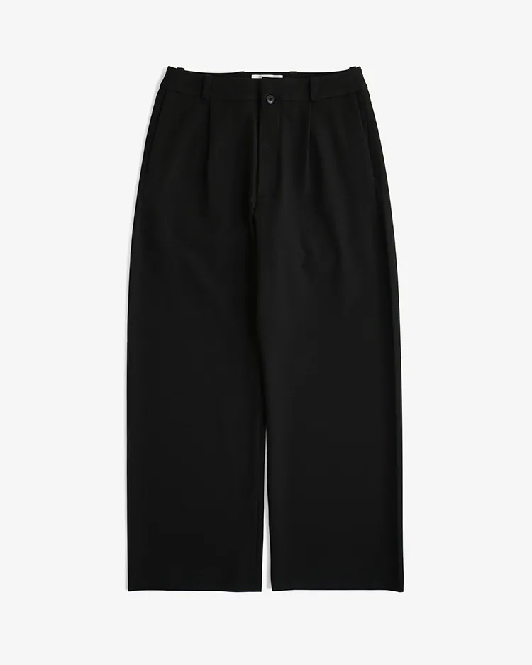 YAECA (WOMEN) / TUCK STRAIGHT - 2WAY PANTS / BLACK