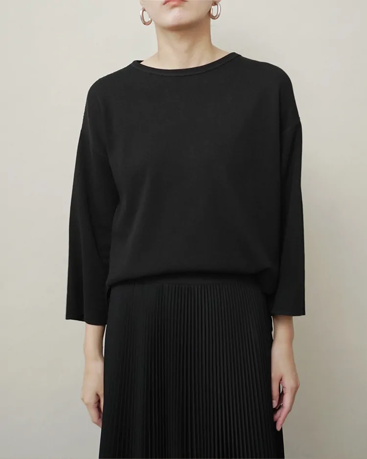 YLÈVE (WOMEN) / CTN RIB P/O / BLACK