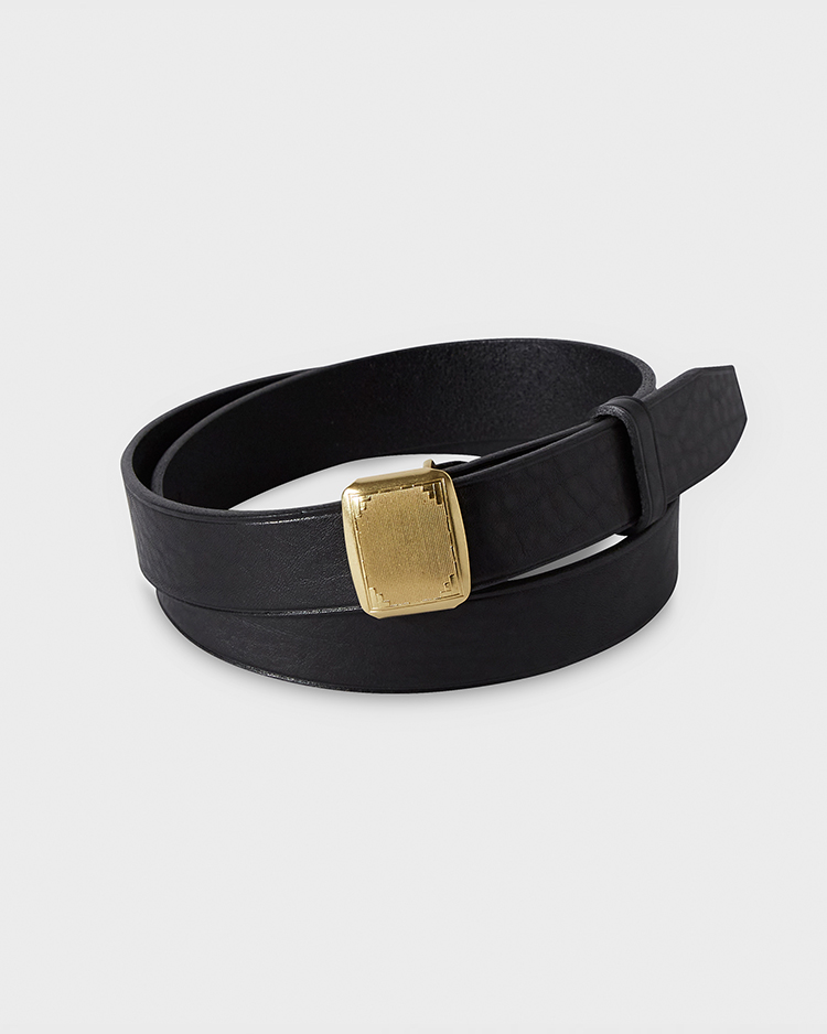 PHIGVEL / Leather Long Bill Cap / BLACK