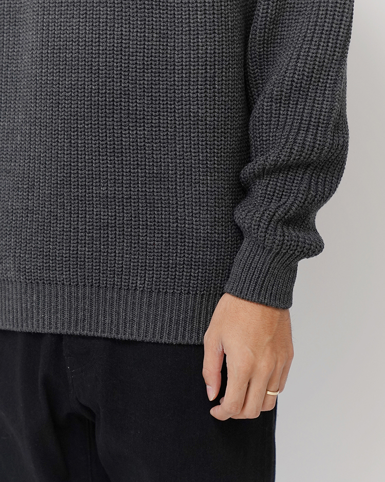 SIGNATURE CREW NECK / CHARCOAL | BATONER (MEN)(バトナー SIGNATURE CREW NECK / CHARCOAL | BATONER (MEN)(バトナー
