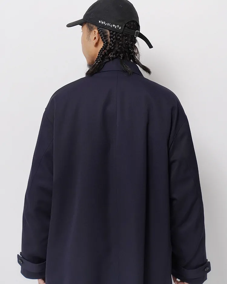 ジャケット・アウター Graphpaper Scale Off Wool Balmacaan Coat Scale Off Wool Balmacaan Coat / NAVY | Graphpaper (MEN)(グラフ