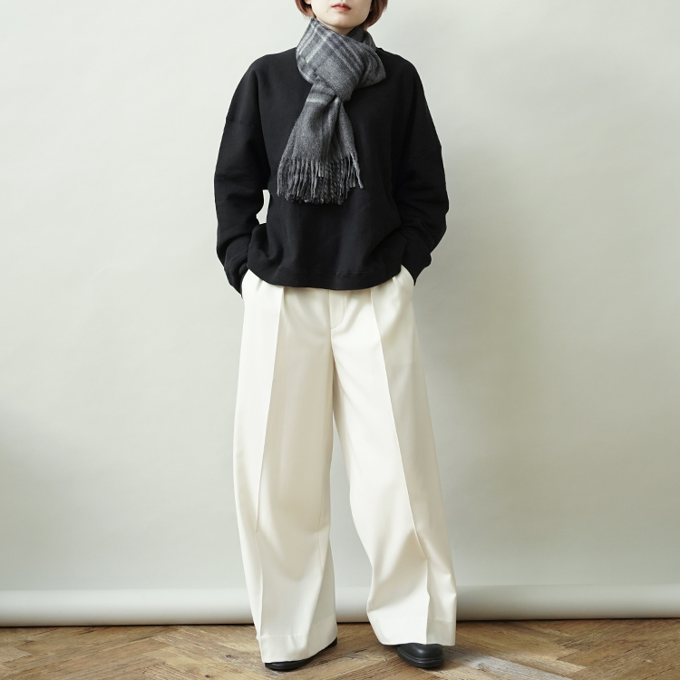 Brushed Scarf / CHECKED BLACK | THE INOUE BROTHERS