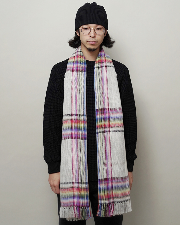 THE INOUE BROTHERS... /Multi Colored Stole / WHITE