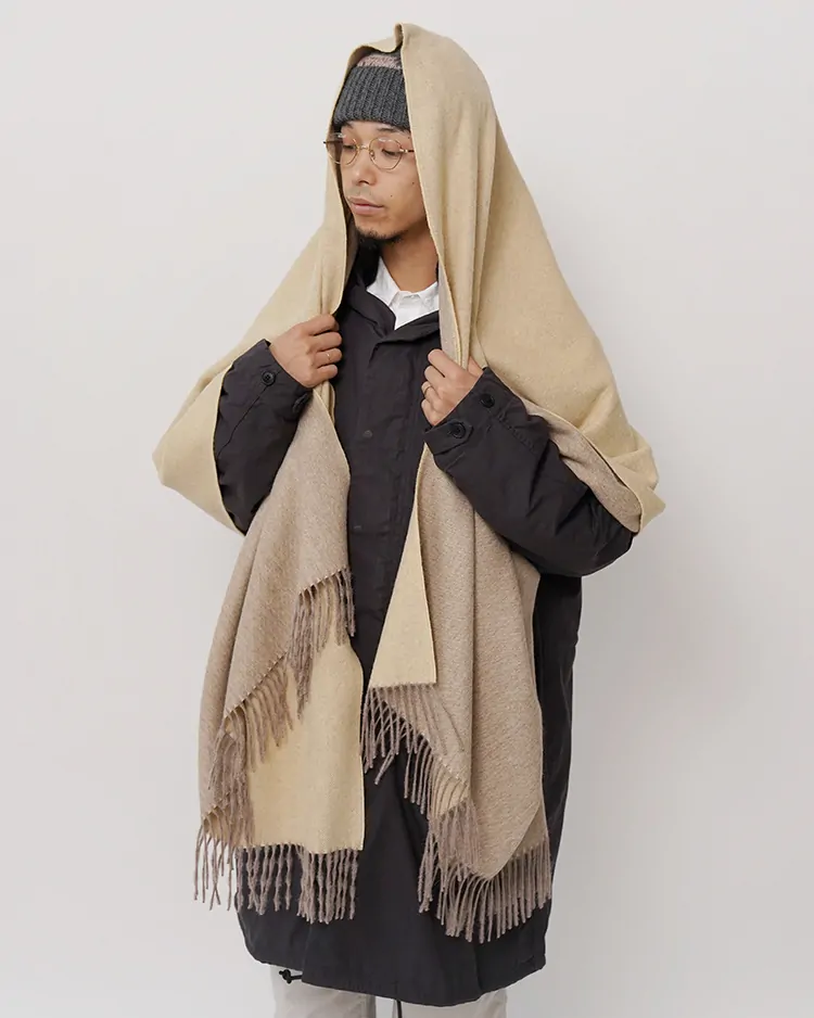 YLÈVE (MEN) / YLÈVE × THE INOUE BROTHERS / DOUBLE FACE BRUSHED STOLE / BEIGE