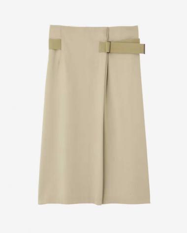 YLÈVE (WOMEN) / WOOL RAYON TWILL WRAP SK / BEIGE