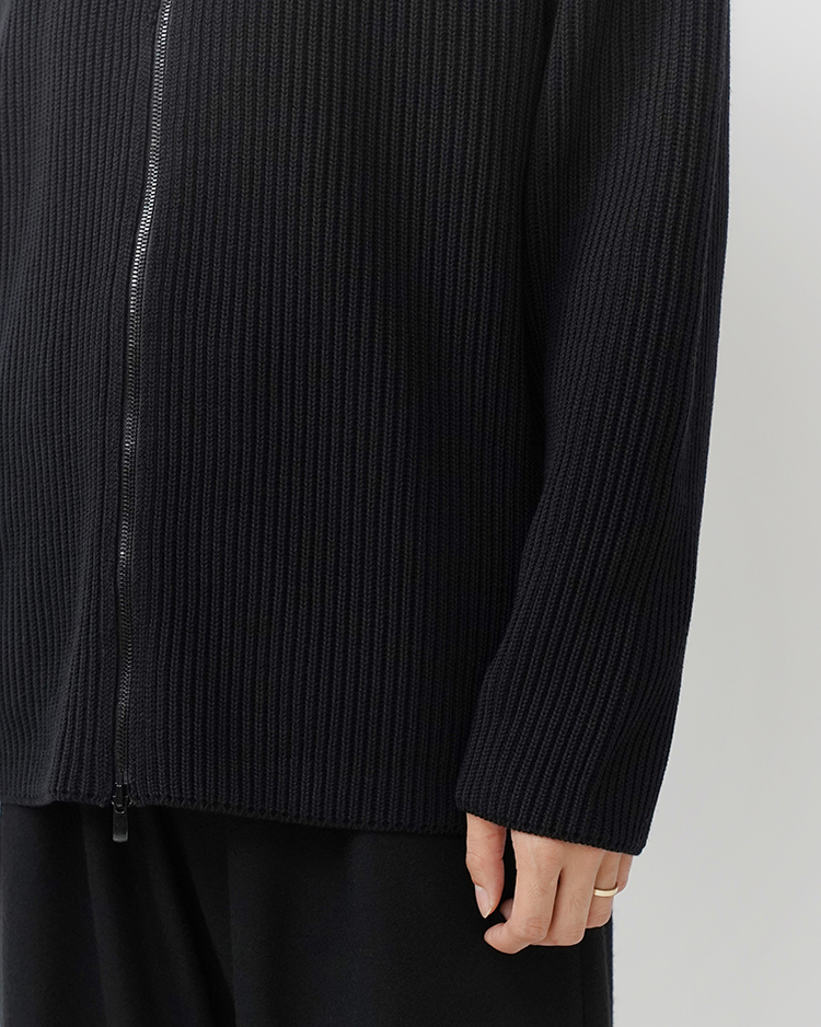 SOLIDWOOL RIB DRIVERS KNIT EX / BLACK | BATONER (MEN