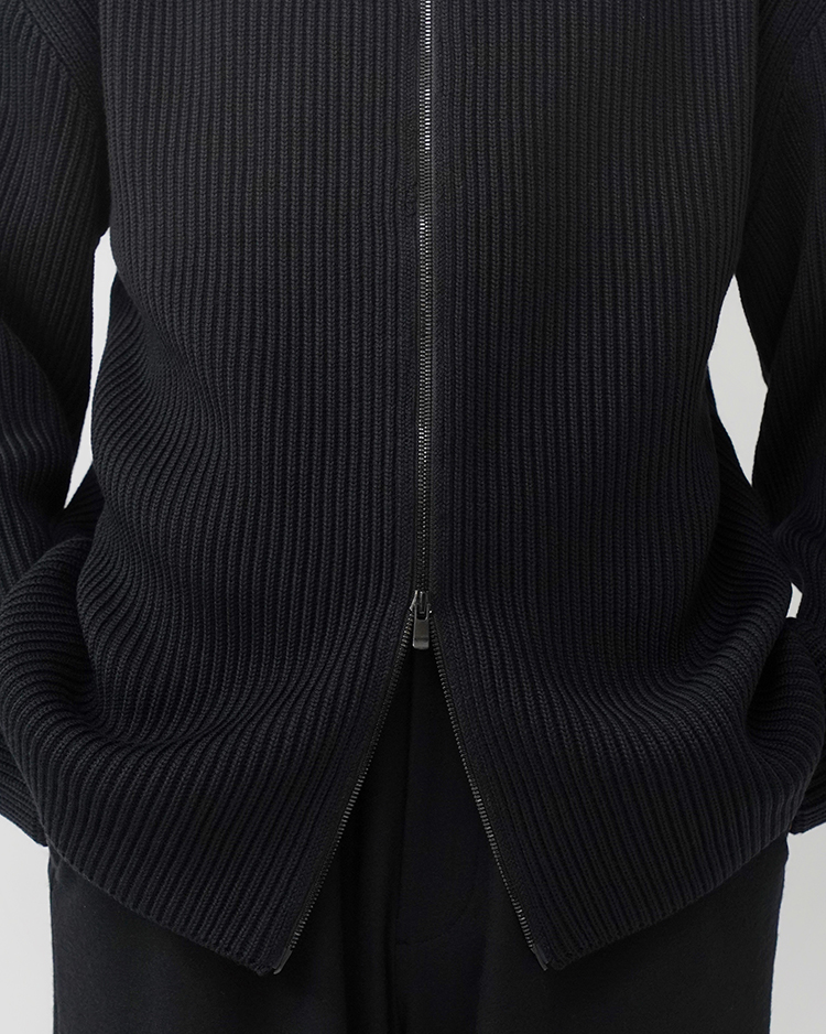 SOLIDWOOL RIB DRIVERS KNIT EX / BLACK | BATONER (MEN)(バトナー 