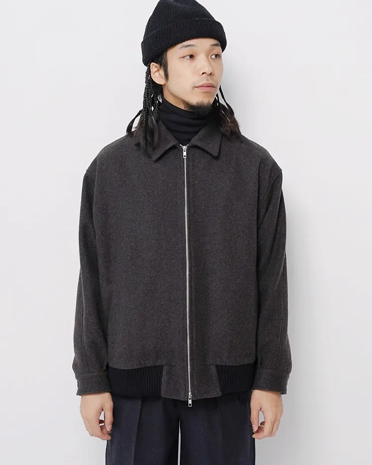 Dice&Dice / WOOL MELTON FLIGHT JACKET / BROWN