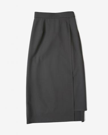 Graphpaper (WOMEN) / Compact Ponte Wrap Skirt / C.GRAY