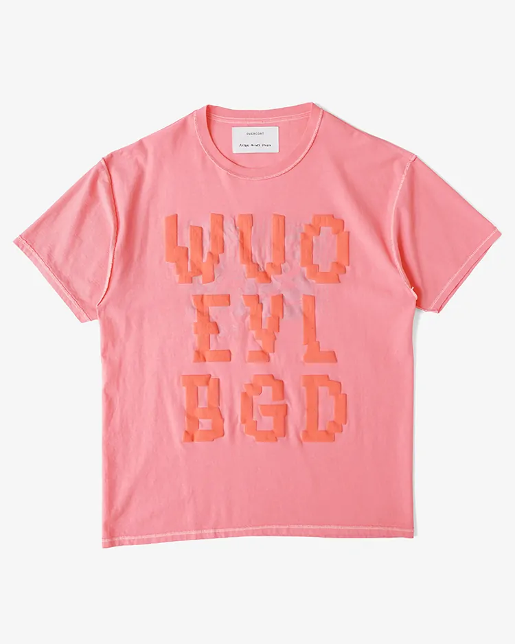 OVERCOAT / Overdyed and Printed T-shirt We Buy Gold / CORAL