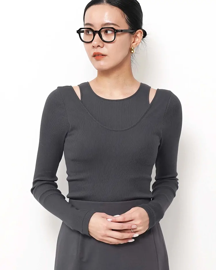 Graphpaper (WOMEN) / American Sea Island Cotton American Sleeve Tank Top / GRAY