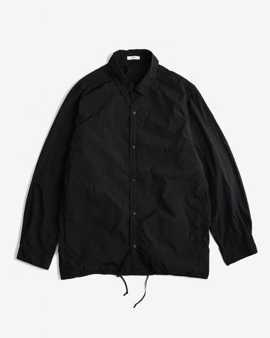 ATON (MEN) / HAND DYED NYLON SHIRT JACKET / BLACK