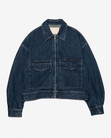 Selvage Denim Zip Jacket / INDIGO DARK FADE | Graphpaper