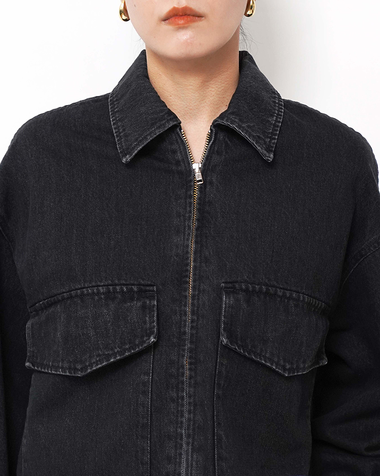 Selvage Denim Zip Jacket / BLACK DARK FADE | Graphpaper
