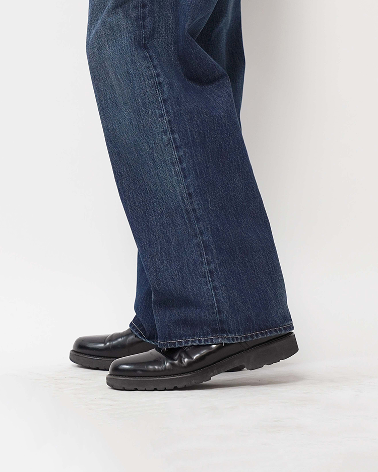 Selvage Denim Five Pocket Wide Straight Pants / INDIGO DARK Selvage Denim Five Pocket Wide Straight Pants / INDIGO DARK