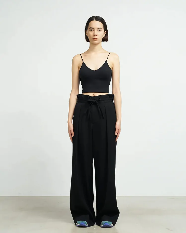 Graphpaper (WOMEN) / American Sea Island Cotton Short Camisole / BLACK