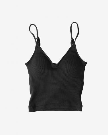  / American Sea Island Cotton Short Camisole / BLACK