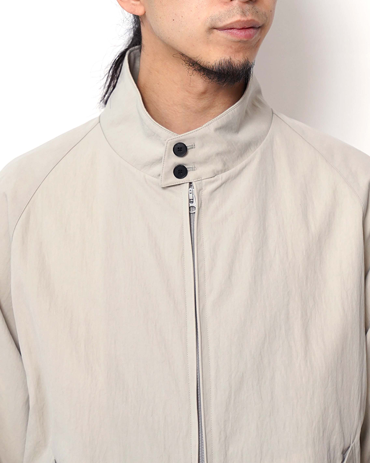 HIGH TWIST NYLON HARRINGTON JACKET / BEIGE | ATON (MEN