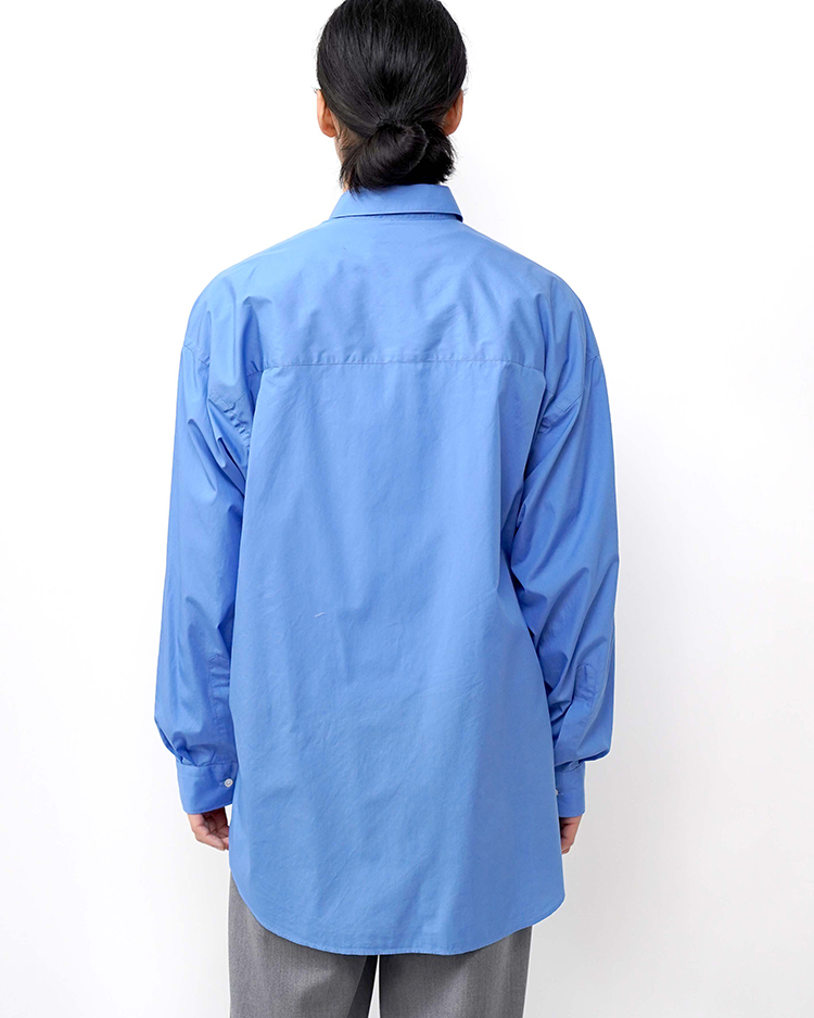 Broad L/S Oversized Regular Collar Shirt / BLUE | Graphpaper