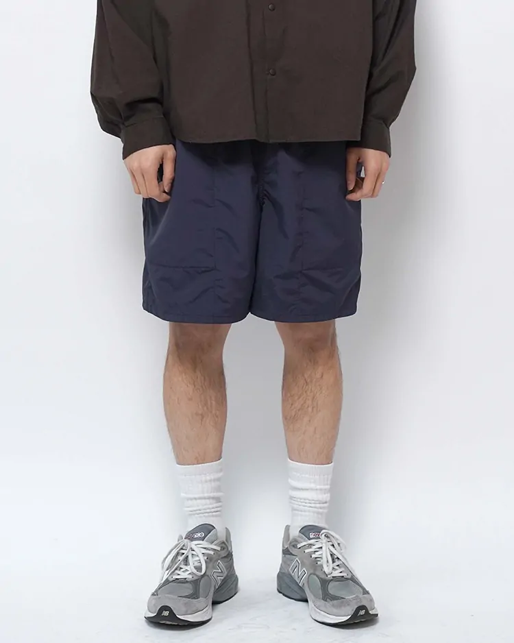 Y / RECYCLE NYLON MIX TAFFETA SHORTS / NAVY