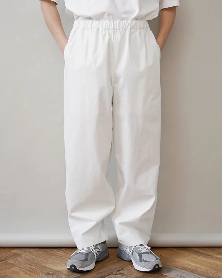 Y / ORGANIC COTTON / RECYCLE POLYESTER TWILL TAPERED EASY TR / WHITE