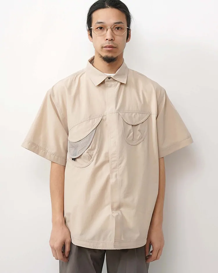 Goldwin 0 / S/S Asymmetric Camp Shirt / SILICA(LX)