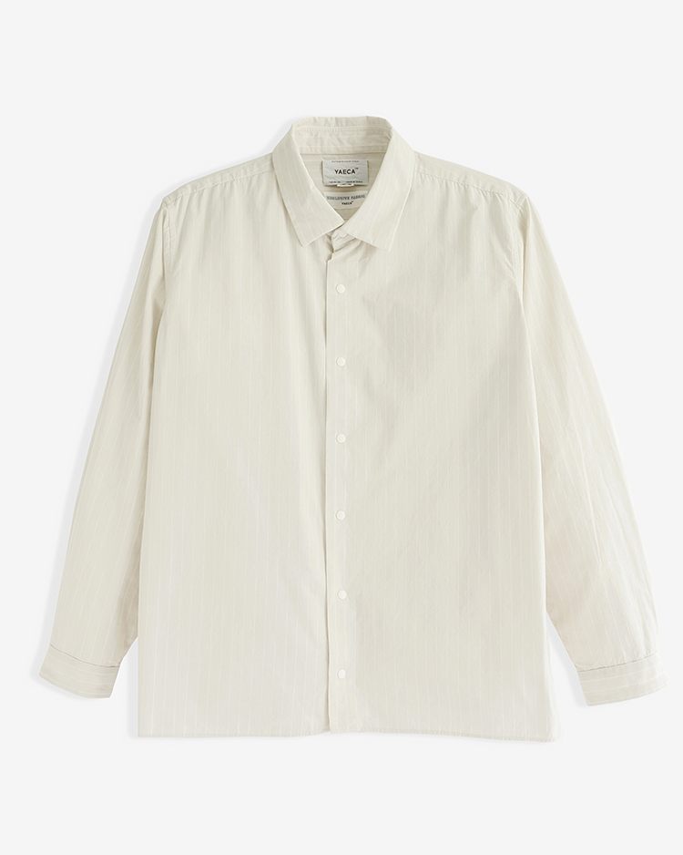 YAECA (MEN) / RELAX SQUARE- COMFORT SHIRT / BEIGE-ST