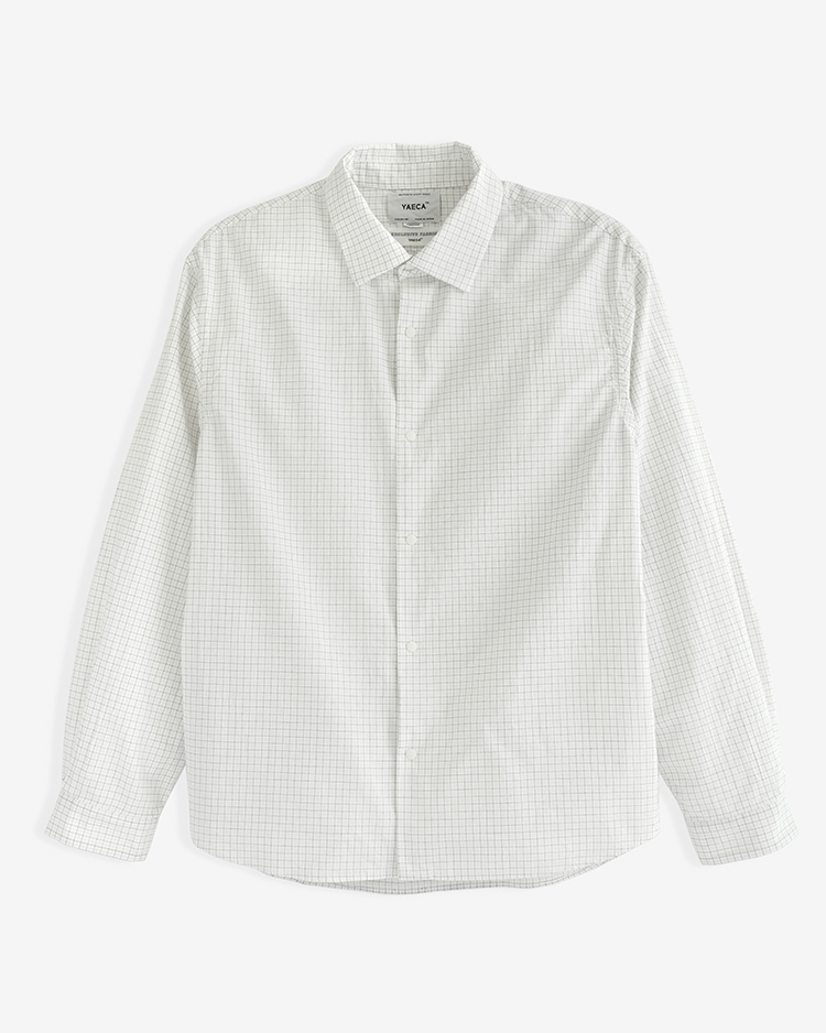 YAECA (MEN) / EXTRA WIDE - COMFORT SHIRT / TATTERSALLE-CH