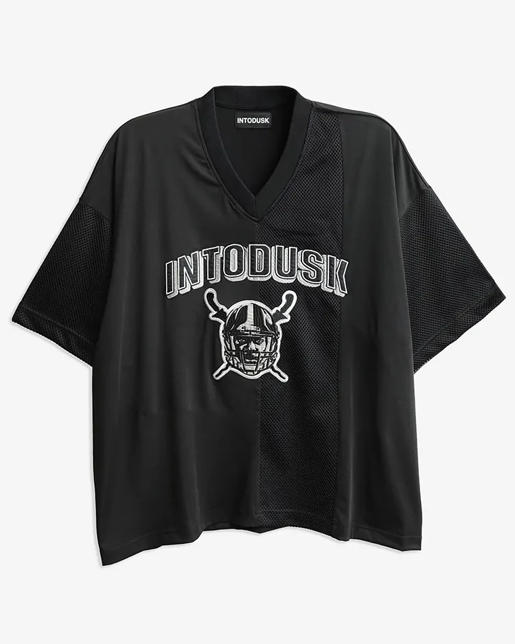 INTODUSK / SS V NECK MESH TEE / BLACK