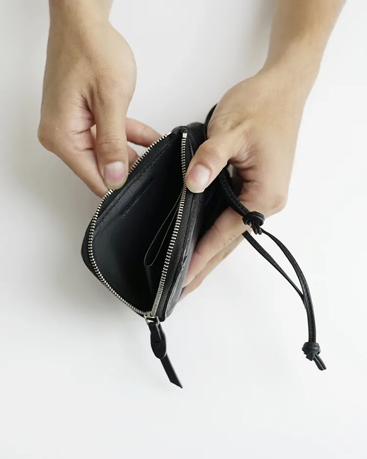 ED ROBERT JUDSON / CABO - Drawstring L-zip Purse / BLACK