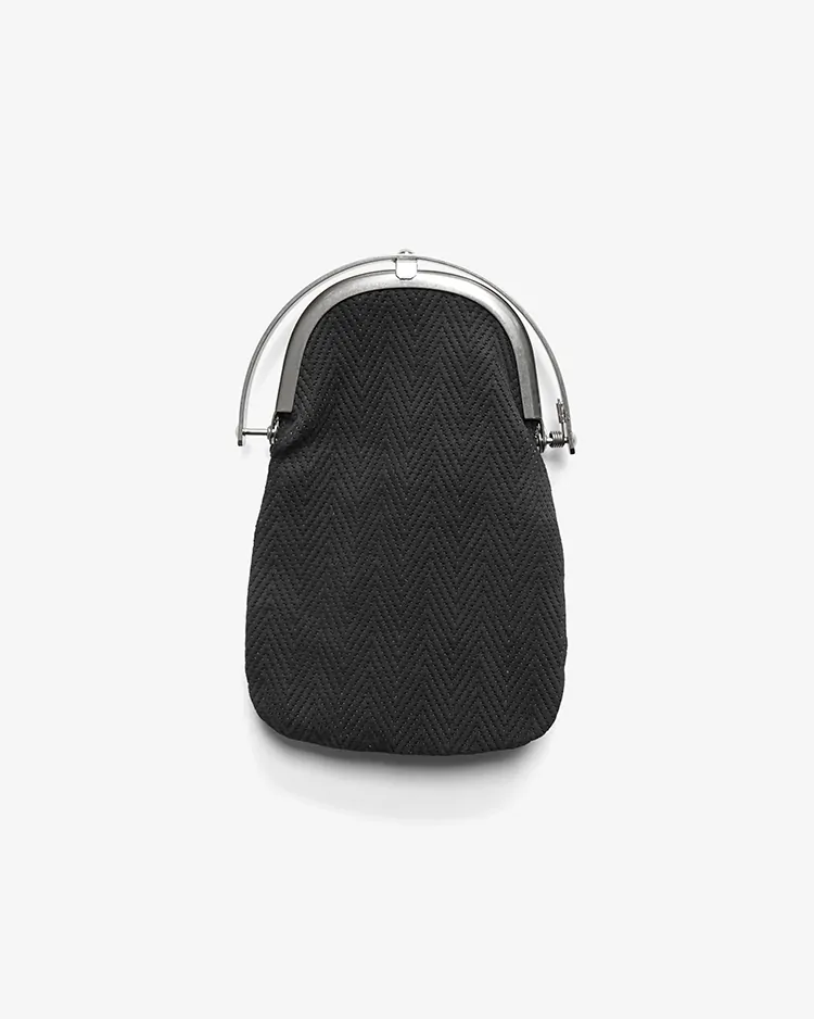 ED ROBERT JUDSON / ODD - FRAME LONG PURSE / HERRINGBONE BLACK