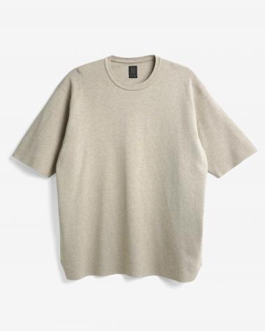  / 32G SMOOTH KNIT T-SHIRT / CHAMBRAY BEIGE