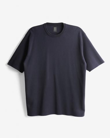  / 32G SMOOTH KNIT T-SHIRT / NAVY