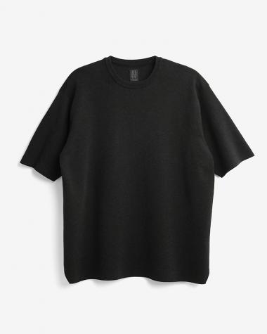  / 32G SMOOTH KNIT T-SHIRT / MERANGE BLACK
