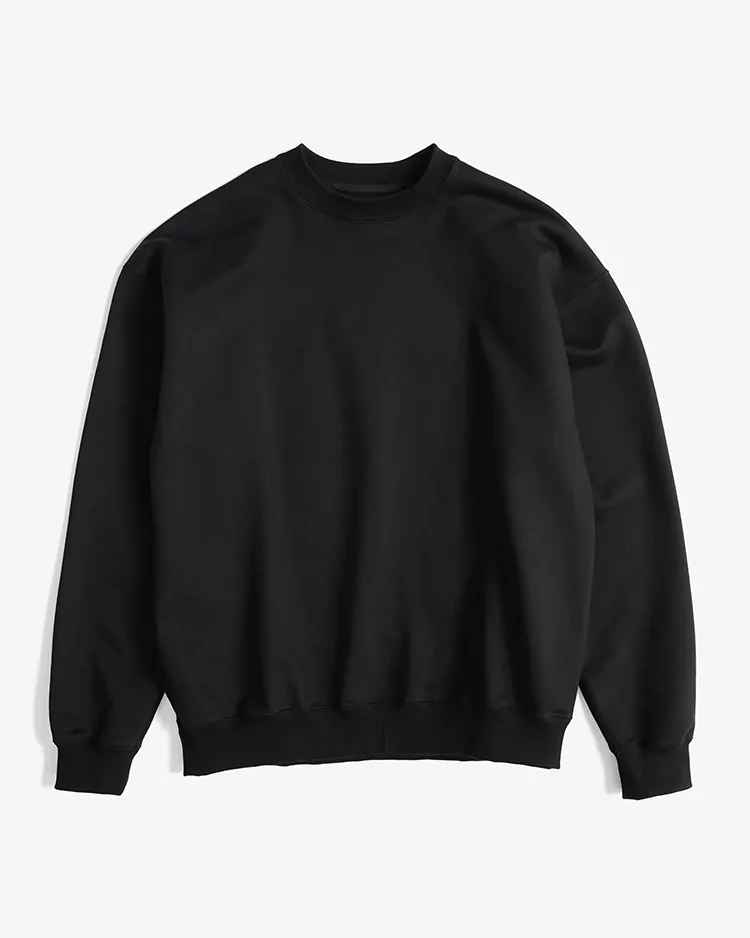 Dice&Dice / COMPACT TERRY CREW NECK SWEAT SHIRT / BLACK