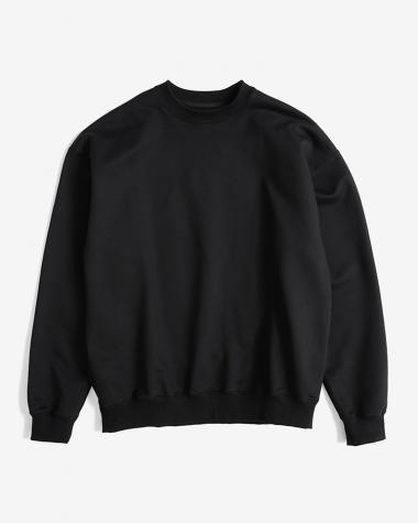  / COMPACT TERRY CREW NECK SWEAT SHIRTS / BLACK