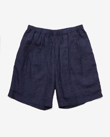  / LINEN POPLIN SHORTS / NAVY