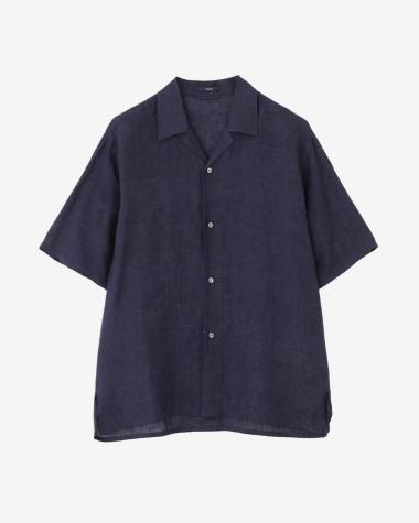  / LINEN POPLIN SH / NAVY