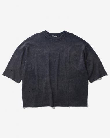  / OVERSIZED DAMAGE SS TEE / WASHED MIDNIGHT NAVY