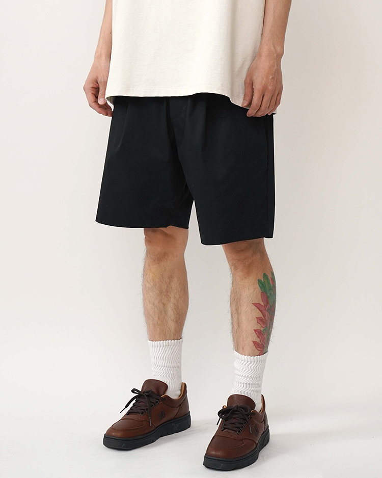 Solotex Twill Wide Chef Shorts / BLACK | Graphpaper (MEN