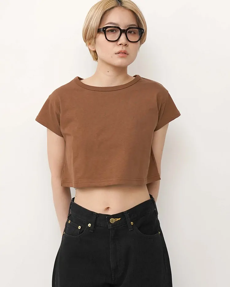Graphpaper (WOMEN) / Recycled Cotton Jersey Compact Tee / BROWN