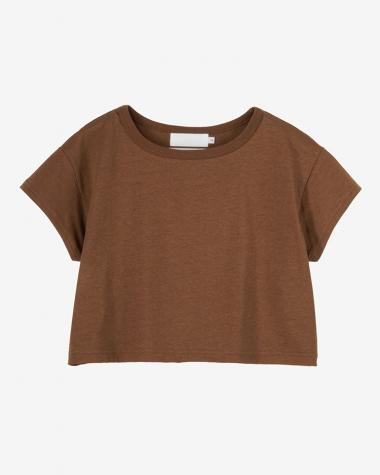  / Recycled Cotton Jersey Compact Tee / BROWN