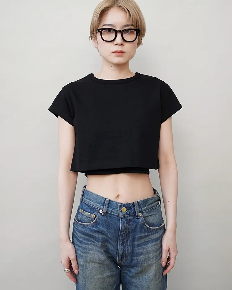 Graphpaper (WOMEN) / Recycled Cotton Jersey Compact Tee / BLACK