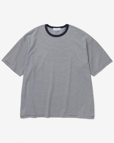  / Narrow Border S/S Tee / NAVY x WHITE