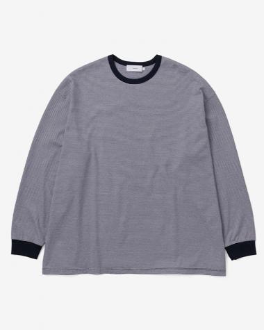  / Narrow Border L/S Tee / NAVY x WHITE