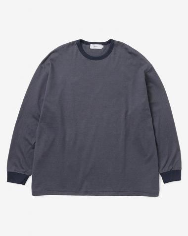  / Narrow Border L/S Tee / NAVY x GRAY